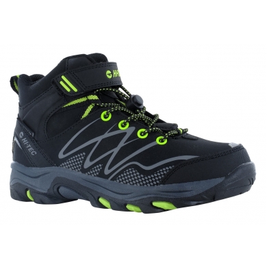 Hi-Tec Hiking Shoes Blackout Mid WP (waterproof) black/lime Children